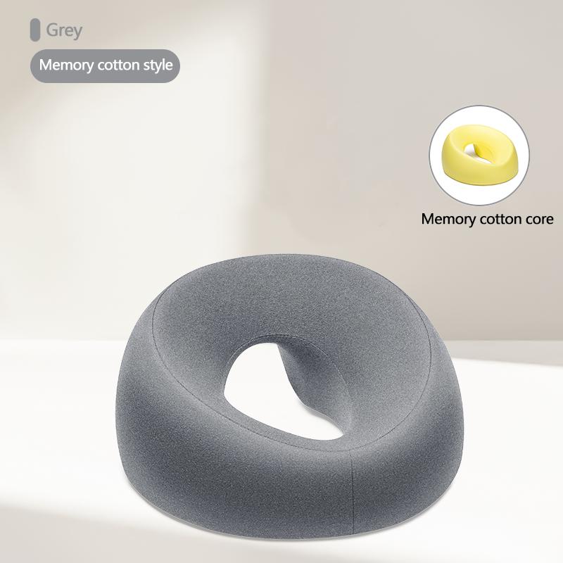 Circle Silk Feeling Face Cushion Pillows Memory Foam Pillow Neck Support Cushion With Removable Cover серый