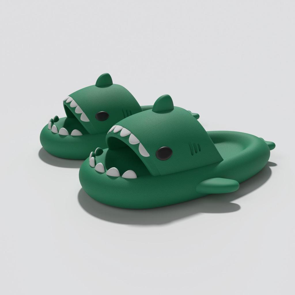 Thick-Soled Shark EVA Slippers for Kids and Parents - Non-Slip, Soft, Indoor Summer Sandals
