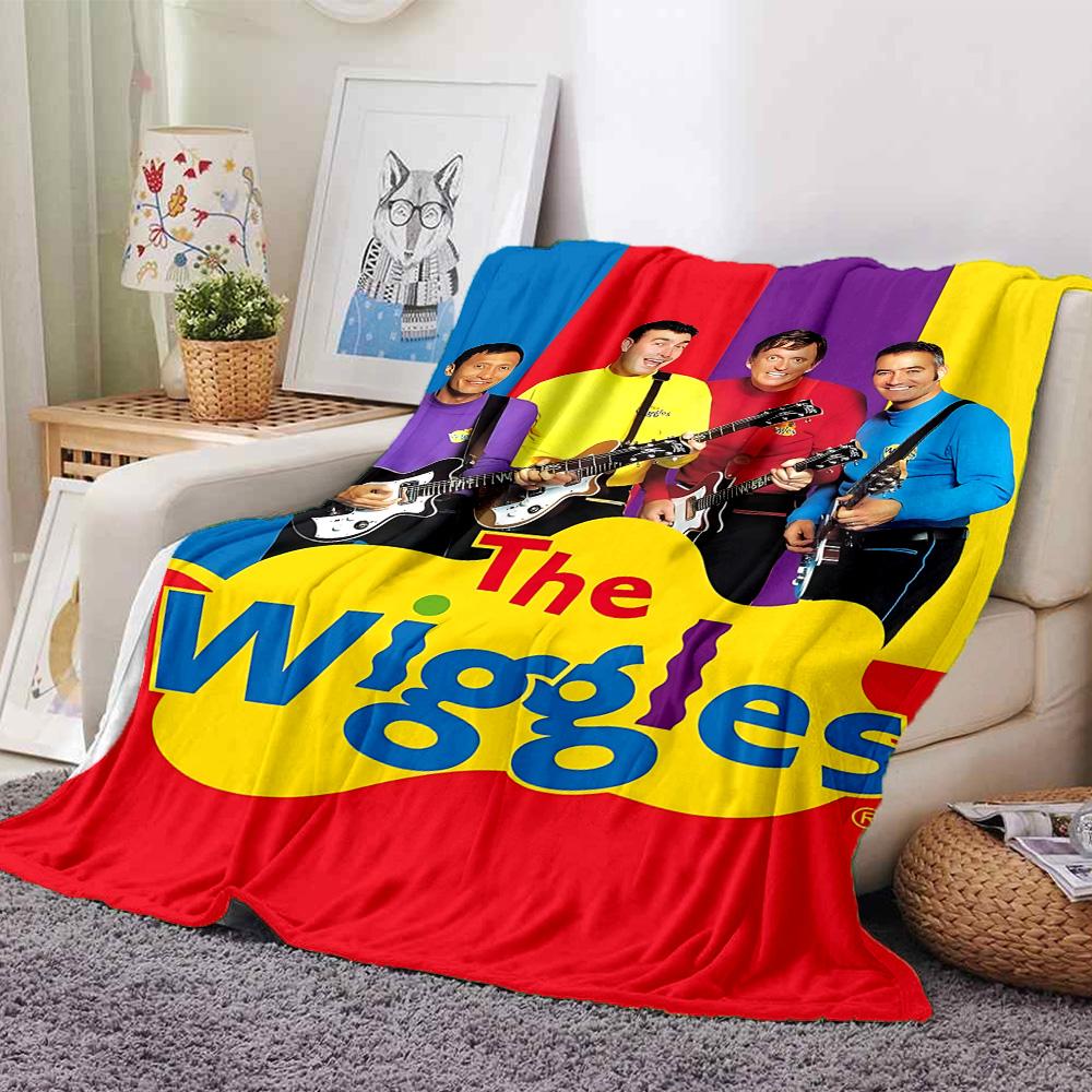 Wiggles Band Flannel Blanket Super Soft Warm Cozy Blanket for Sofa Bed Office Travel All‑Season Home Decor Gift