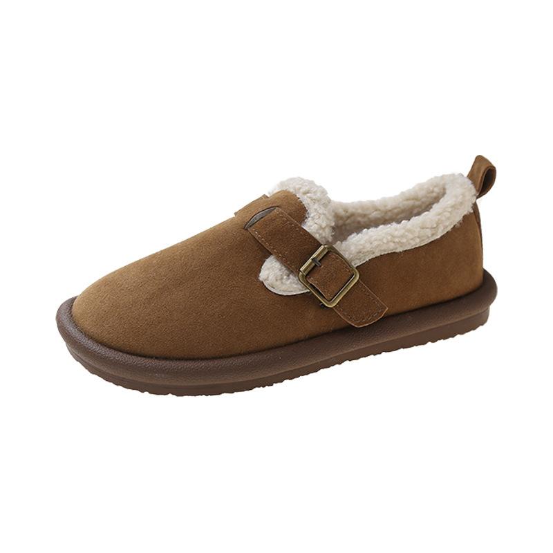 Vintersko Dame Casual Flats Mokasiner Myke Loafers Dame Mote Komfort Varm Plysj Slip-on Dame Bomullssko
