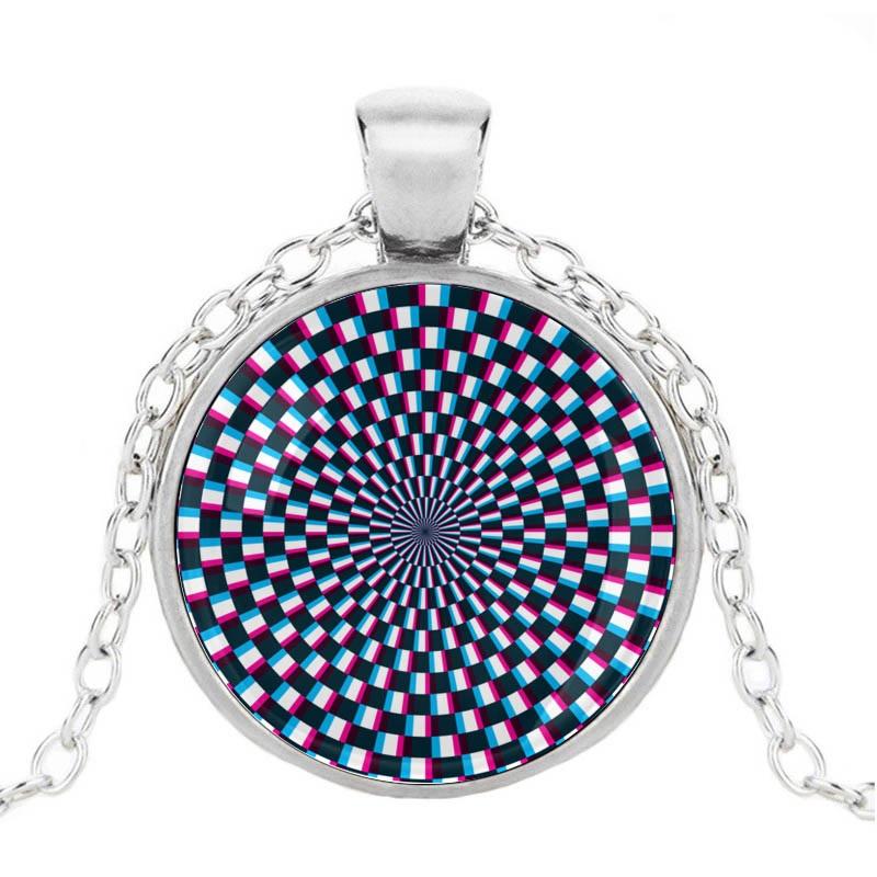Bunter 3D Hypnose-Strahl Halskettenanhänger Lustiges Schwindelsymbol Selbsthilfe Hypnose Für Hypnotiseur Schlafrequisiten Hypnotisch