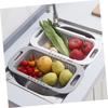 Adjustable Extendable Over the Sink Colander for Fruits and Vegetables Drain Basket Strainer Sink Washing Basket Kitchen