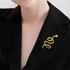 Unique Gold Snake Brooch Symbolizing Strength and Elegant Fashionable Accessory for Parties or Business Meetings