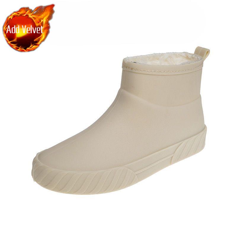 2025 New Japanese Style Women's Non-slip Low-top Short Shaft Rain Boots Waterproof Kitchen Car Wash Rubber Shoes Trendy