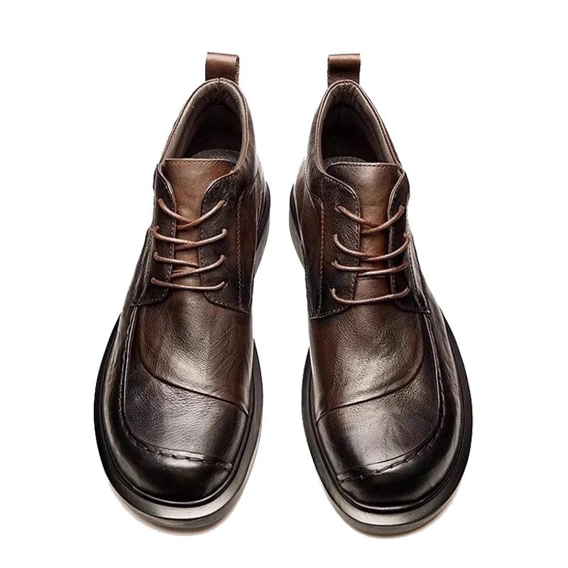 

Shoes for Men Quality Selection High Top Leather Shoe Formal Business Shoes Casual Oxford Shoe British Style Handmade Men Shoes 44 кавовий
