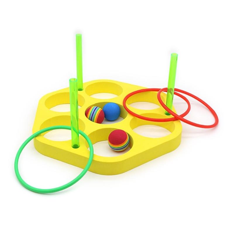 EVA Floating Foam Rings Throw Pool Game Toy with Balls Floating Foam Rings Toy with Balls for Kids Adults Outdoor Party