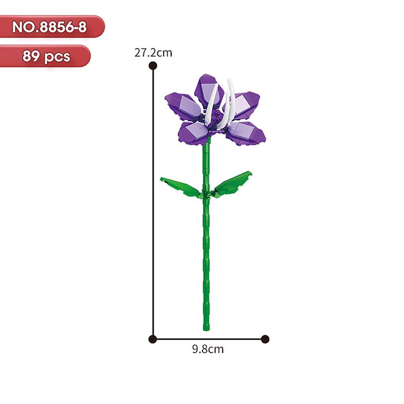 HOT MOC Flowers DIY Potted Plants Micro Landscapes Mini Art Construction Building Blocks Sets Model Dolls Brick Girls Toys Gifts