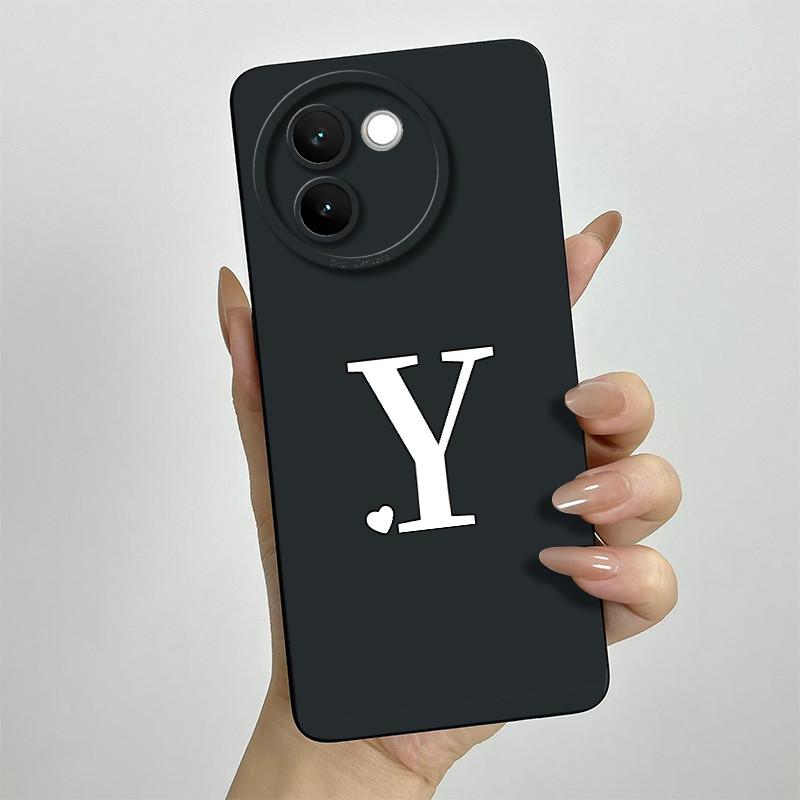 For Vivo V30e Case Vivo V30E 5G V2340 V2339 Phone Case Cute Initial Letters ShockProof Matte Silicone Soft Protective Back Cover
