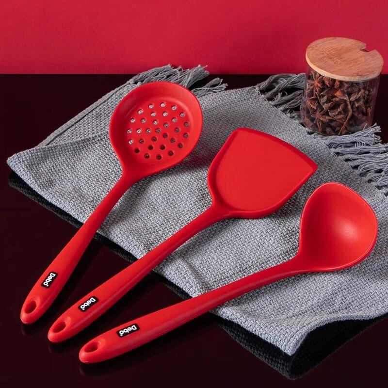 Debo Wendy Red Silicone Strainer Ladle