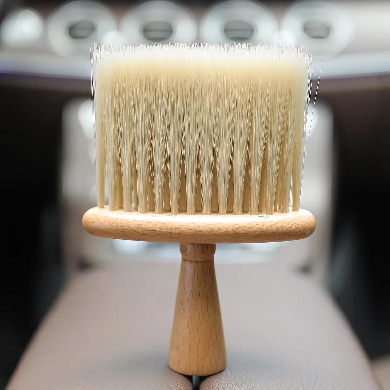 

Щетка для удаления пыли из воздуховода автомобиля из цельного дерева, мягкая щетина, товары для салона автомобиля, принадлежности для мойки автомобиля белый