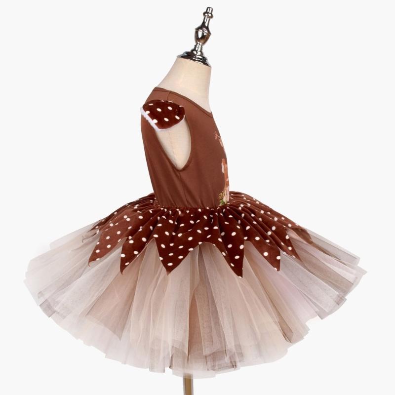 Accessori Costume da Cervo per Bambina con Vestito e Cerchietto Outfit da Renna di Natale per Bambino Halloween Natale Cosplay
