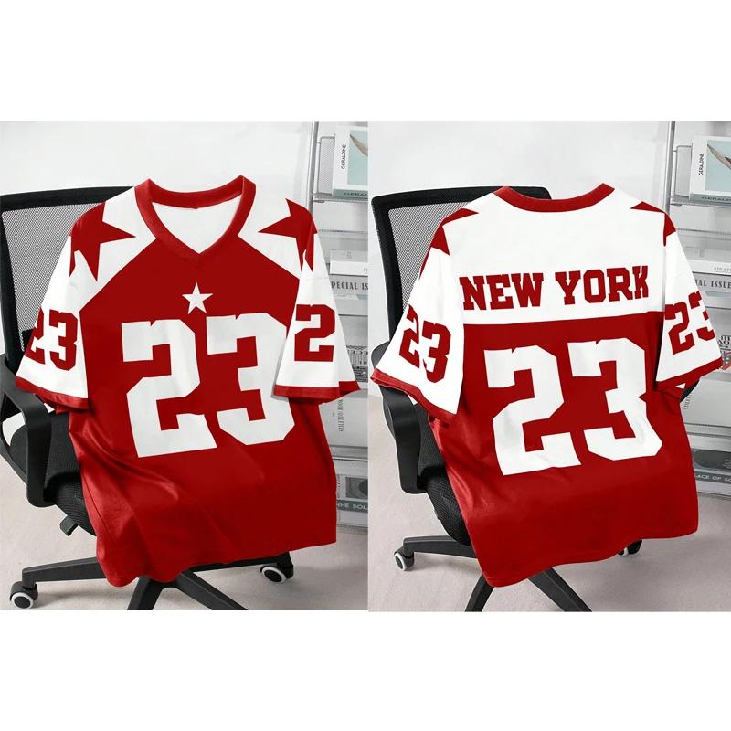 Summer NO.23 Print Couple Outfits Short Sleeve Casual T-Shirt Simple Fashion Basic Tee Shirt Summer Loose Sport T-shirt Tops Tee