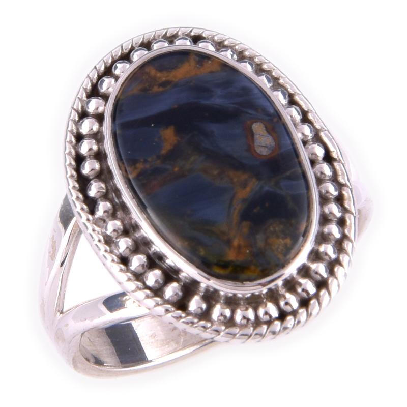 Natürlicher Pietersit Edelstein Handgefertigt 925 Massiv Sterlingsilber Ring Größe 6 u2Q91