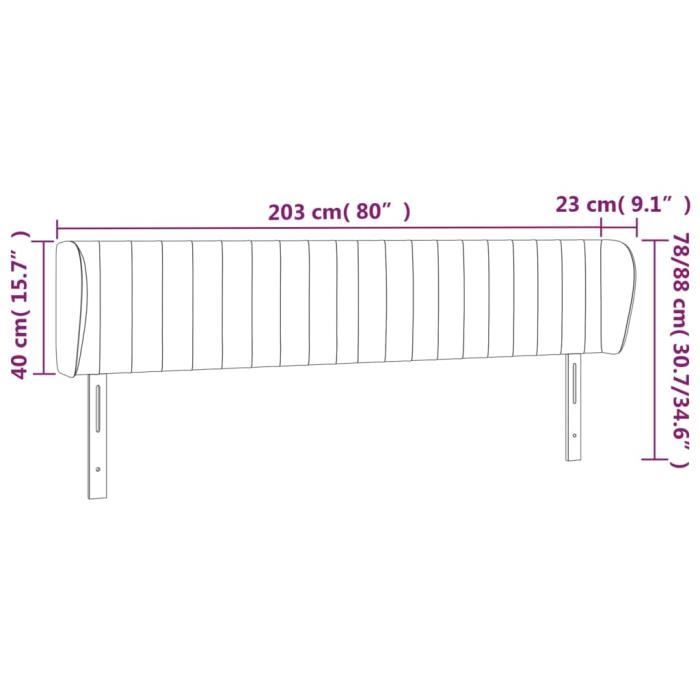 VidaXL Headboard with Ears Taupe 203x23x78-88 Cm Fabric3117408
