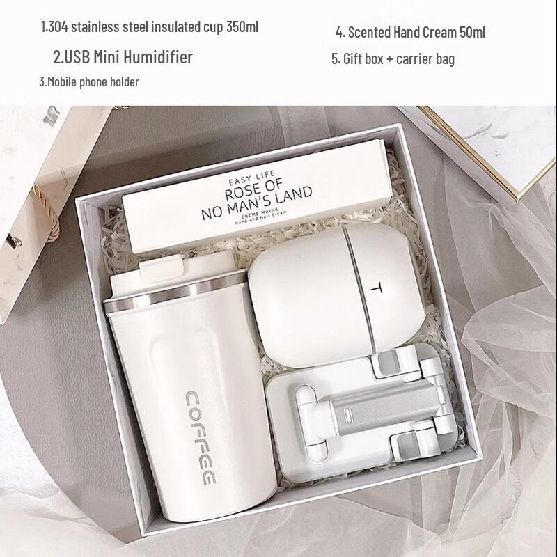 Summer Essentials Gift Set Coffee Cup, Phone Holder, Humidifier, Hand Cream