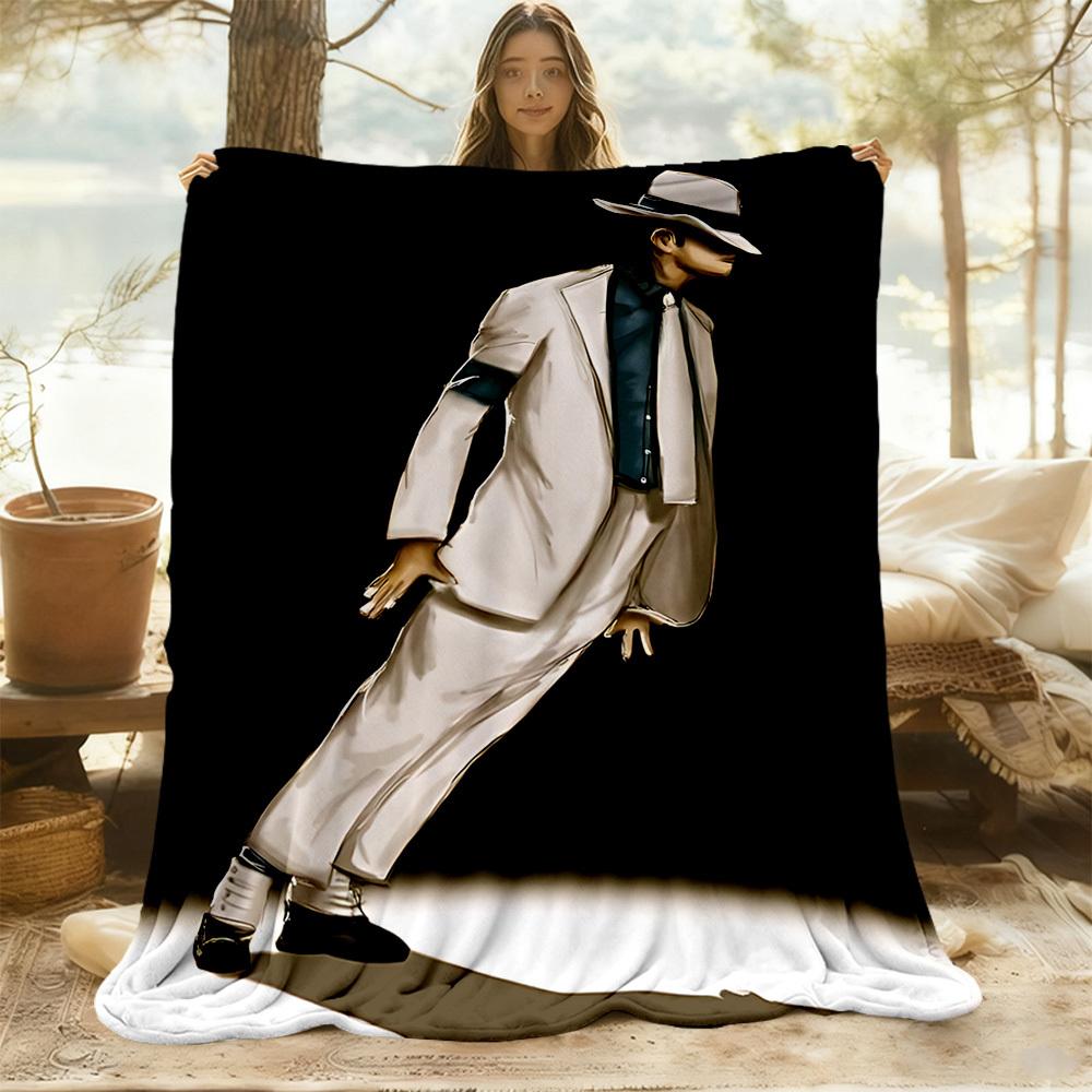 1 unidad Manta de Picnic Michael Jackson Moonwalk Ligera de Franela, Uso en Todas las Estaciones para Sofá, Exterior, Camping, Sala de Estar, Oficina, Silla
