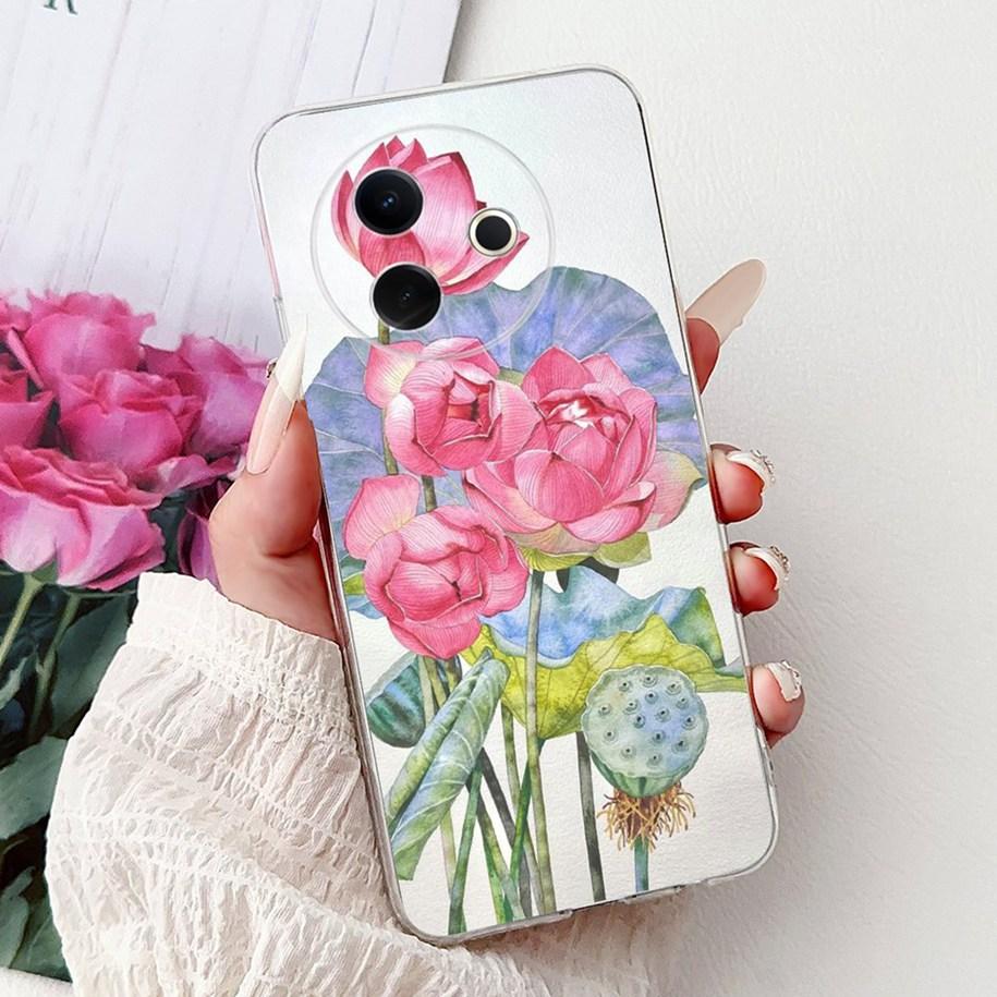 Hülle Für Vivo Y39 Y300i 5G Cover V2436 V2444A Neue Mode Blume Schmetterling Weiches Silikon Klare Hülle Für VivoY39 VivoY300i Funda