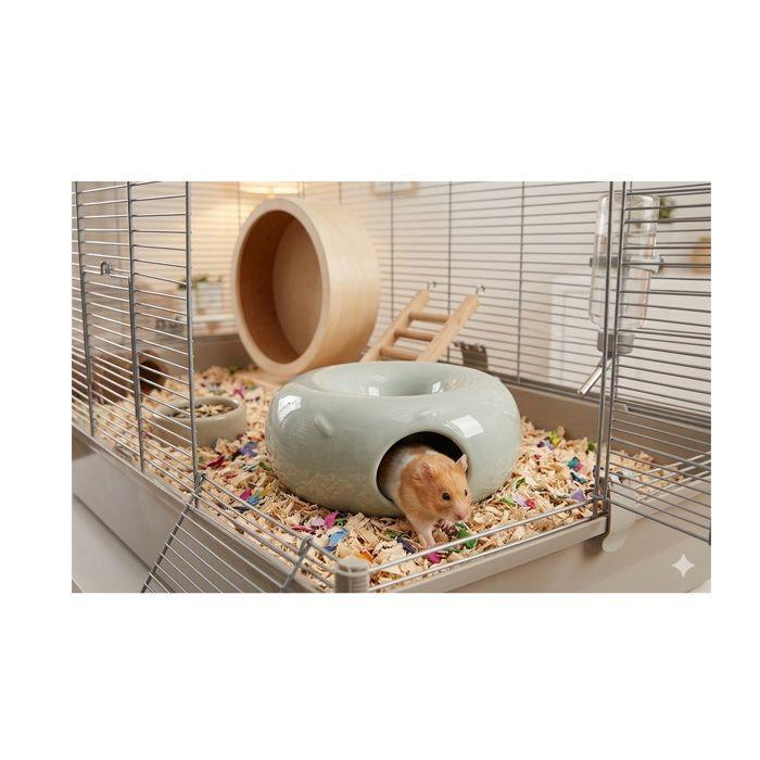 Maisonnette pour rongeur en céramique verte