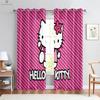 Cartoon Pattern Curtains for Kids Room Kitchen Area Study Room Decoration Rod Pocket Home Decoration Cute Pink Blue 2 Pcs