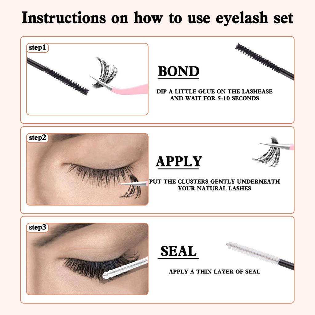 240 Clusters D Song Single Cluster False Eyelashes Natural Thick Diy Segmented Grafting Multi-Haired Eyelashes