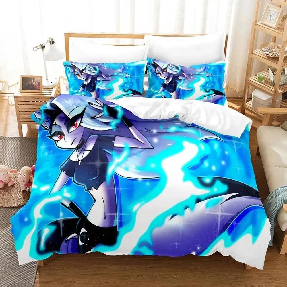 Anime Helluva Blitzo Boss Bedding Set Duvet Cover Bed Set Quilt Cover Pillowcase Comforter king Queen Size Boys Adult