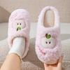 Cotton slippers apple embroidery autumn and winter thick-soled velvet warm home cotton shoes couple shoes