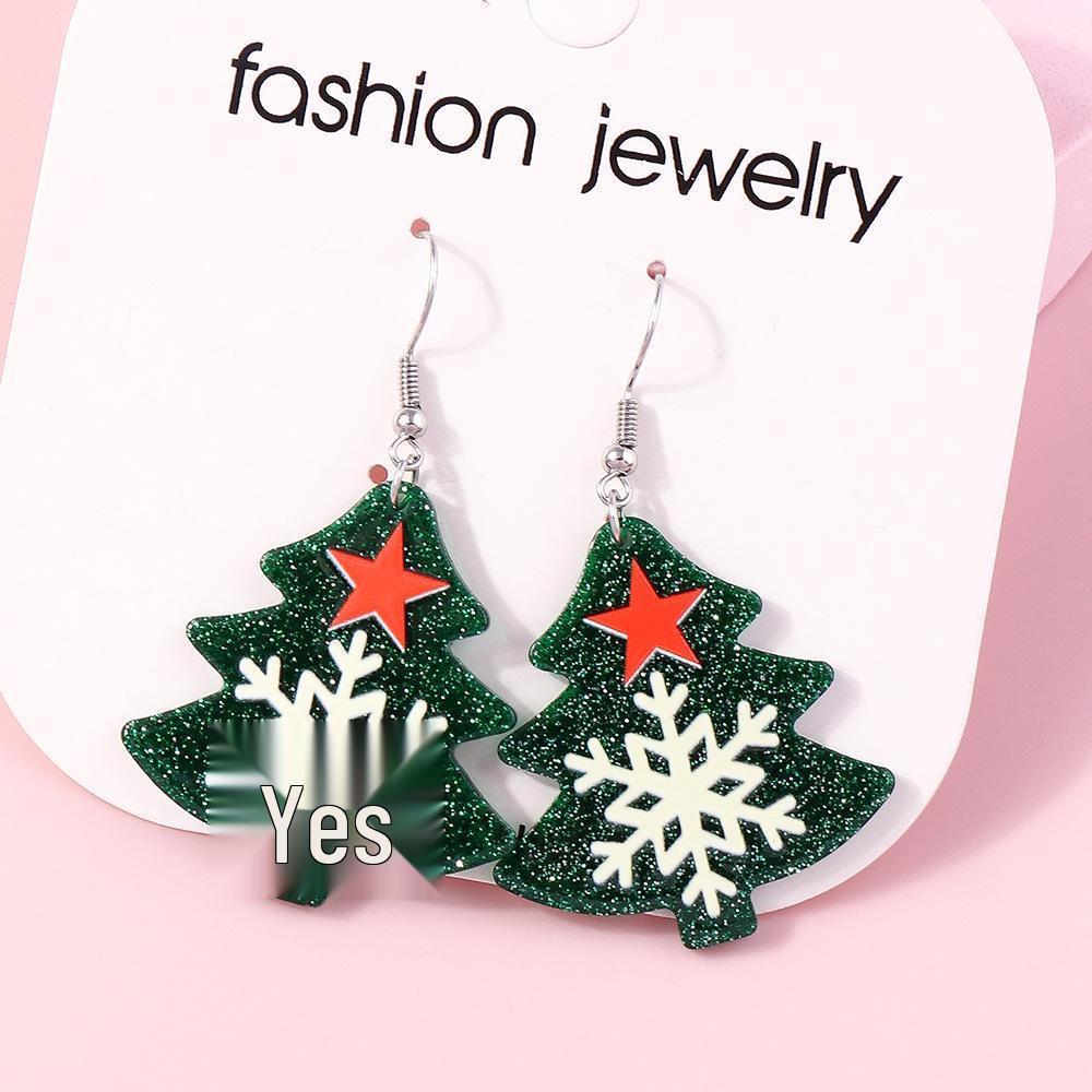 Creative Christmas Tree & Santa Claus Earrings - Festive Ear Cuffs & Jewelry Gifts