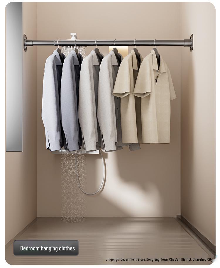 Regulowany, beznarzędziowy, wysuwany drążek ze stali nierdzewnej na ubrania i zasłonę prysznicową