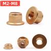 2pcs M2M3M4M5M6M8 Solid Pure Brass Flange Nylon Insert Lock Nut Hex Nuts Fasteners Blocking Nut