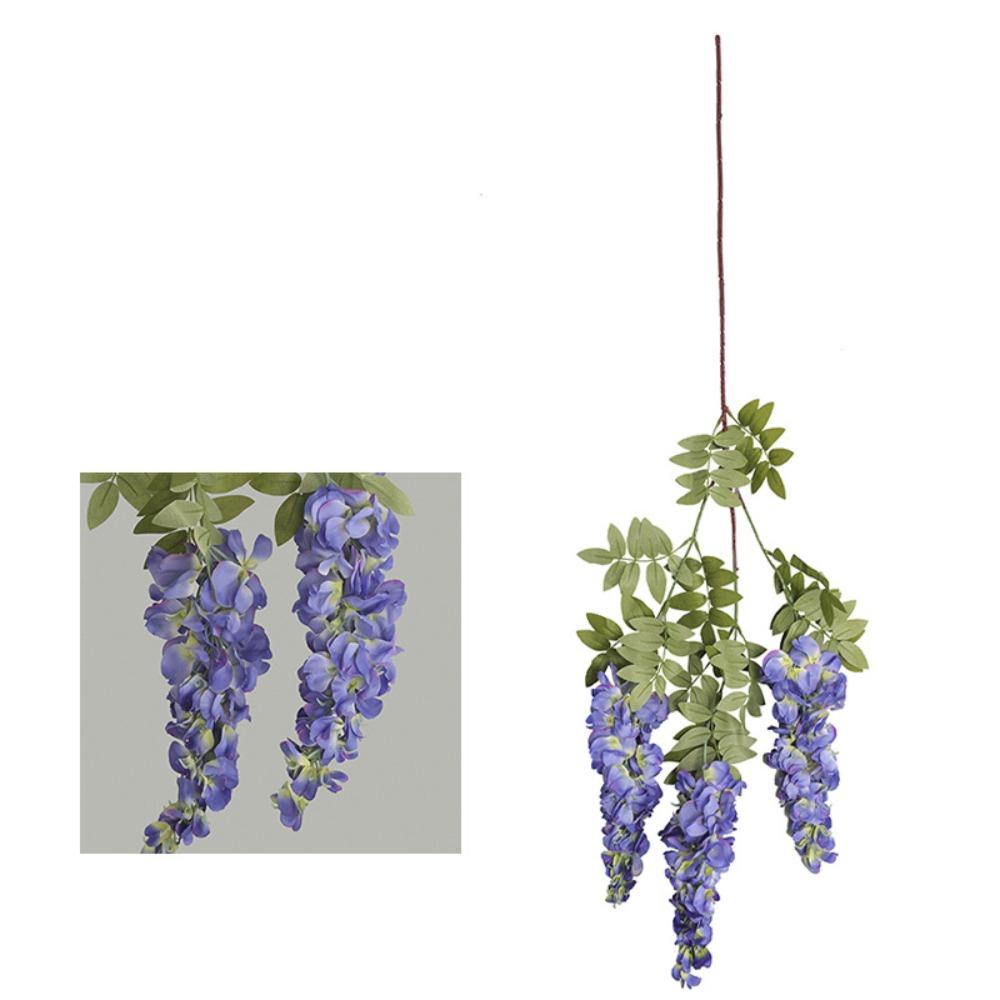 Silk Fabric Artificial Wisteria Branch Shape Fake Flower Vine Wisteria Flower Branch Party Event