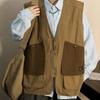 V-Ne Svel Workwear Vest Multi-pocket Sleeveless Jacket Trendy Vest  Women