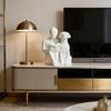Eternal Friendship: People Reading Books and Puppies Sculpture, Suitable Living Room, Car, Study/Bookshelf Gift for Friends