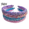 Velvet Lined Headband Thin Headbands for Girls Sparkly Sequin Hairbands Non-slip Bright For Cute Glitter Hair Accessories Children Toddlers