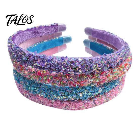 Velvet Lined Headband Thin Headbands for Girls Sparkly Sequin Hairbands Non-slip Bright For Cute Glitter Hair Accessories Children Toddlers