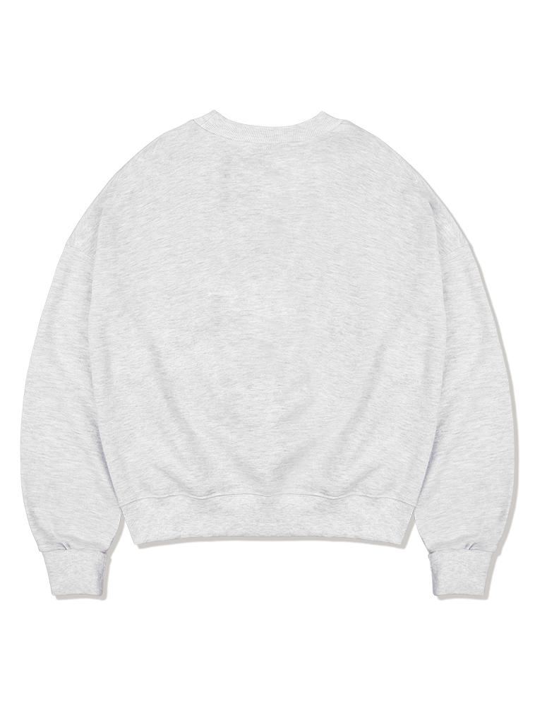LA MAISON STUDIO [Fleece Lined] Women'S Crop Bear Friends Embossed Embroidery Sweatshirt Blue (Fcb3Ts355W)