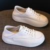 Scarpe Basse Casual da Donna in Vera Pelle Suola Spessa Pelle di Mucca Marca Laides Scarpe Bianche
