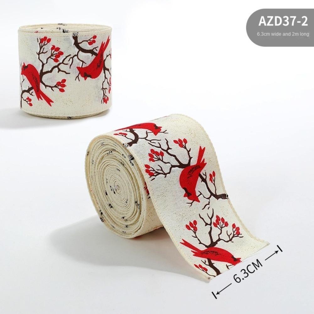 2m Fabric Swirl Ribbon DIY Burlap Ribbon New Christmas Ribbon