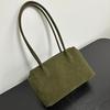 2025 New light luxury minimalist tote bag coffee retro suede commuter versatile shoulder underarm bag handbag women