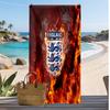 England Fußball Print Strandtuch Schnelltrocknend Super Saugfähig Weiches Badetuch für Schwimmen Strand Reisen Fan Souvenir Geschenk