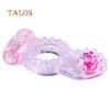 Vibrating Penis Rings Clit Dual Cock Ring Stretchy Delay Sex Toys for Men Adults Products