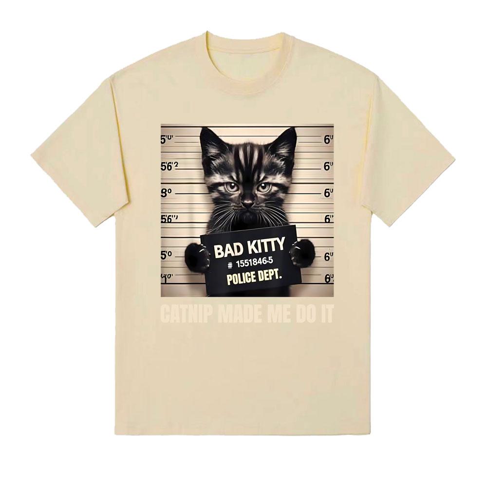 Mugshot for Cat Lover Cat Mom Cat Dad Graphic Tee Shirt Unisex Women Short Sleeve Cotton T Shirts Fashion Gothic T-shirt Streetwear