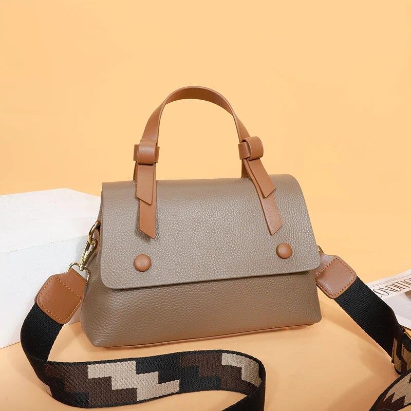 Genuine Leather Women Cowhide Tote The New Quality Leather Female Designer Handbag High Capacity Flap Shoulder Crossbod Bag