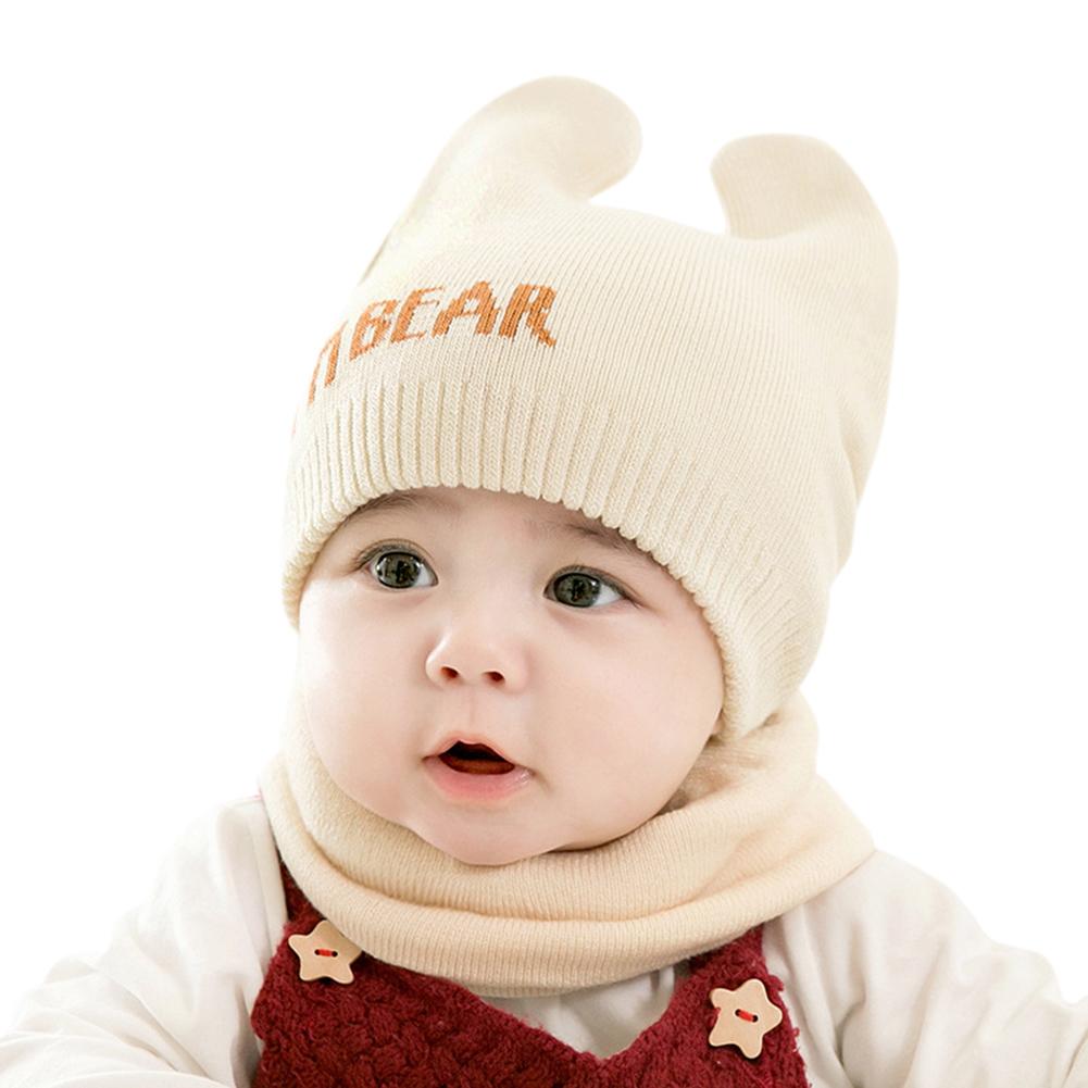 2 Stück/Set Neugeborenen Mütze + Schal Anzug Warme Strickmütze Halstuch Schlauchschal