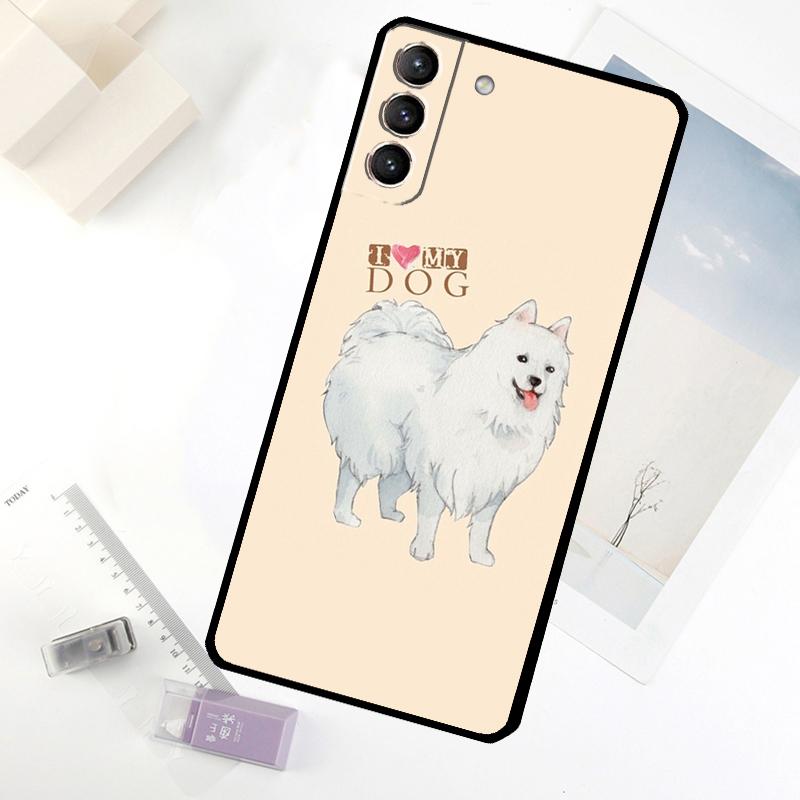 Japanese Spitz Dog Phone Case For Samsung Galaxy S25 FE S20 FE S21 S22 S23 S24 S25 S26 Ultra S10 S25 Plus Cover