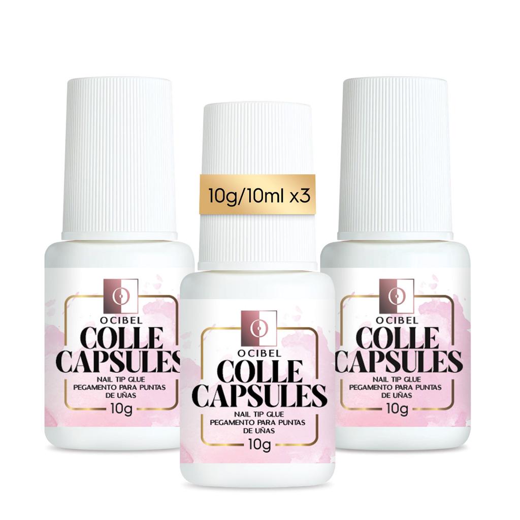 3 Extra Strong Glues for False Nails 3x10g = 30g (30ml) - Applicator Brush for Gel, Plastic, Acrylic and Rhinestone Capsules