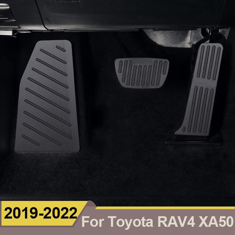 Aluminum Accelerator Gas Pedal Brake Pedal Non-Drilling Cover Footrest Pad For Toyota RAV4 RAV 4 XA50 - 2022 Accessories