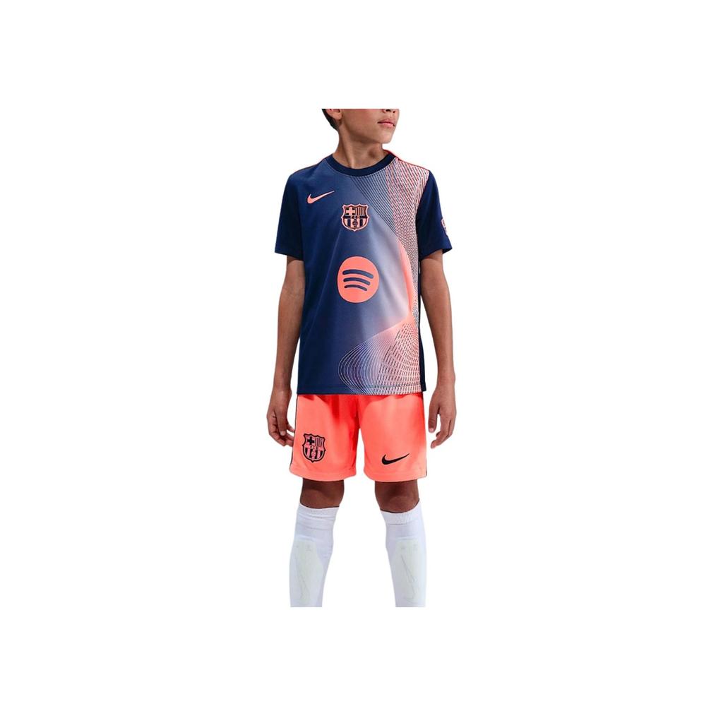 Nike Kids Quick-Dry T-Shirt Academy Pro Third Dri-FIT Series Barcelona Pre-Match Football Comfortable Short Sleeve Kids Tops HM4185-411