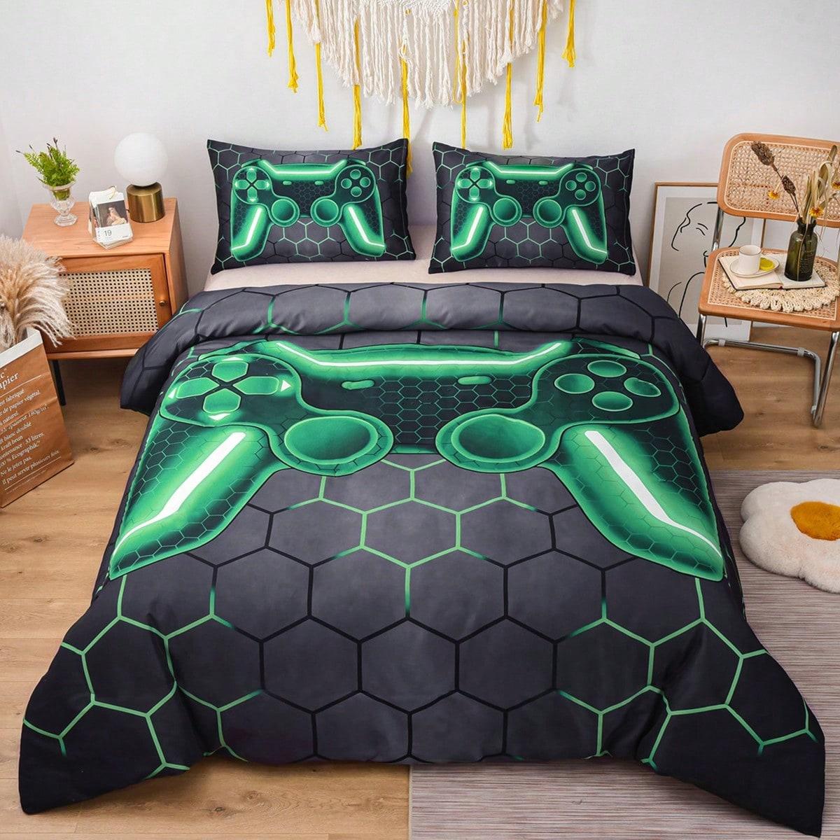

Game Console Duvet Cover Set for Boys Girls 3D Gaming Geometric Lightweight Microfiber Bedding Sets 1*Duvet Cover + 2*Pillowcase EUsingle135x200cm