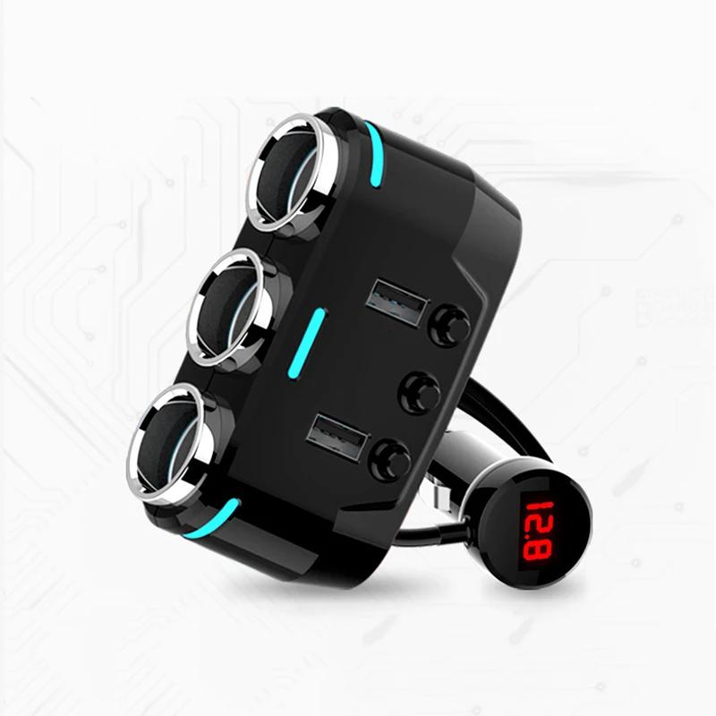 12V-24V Gniazdo zapalniczki samochodowej Rozdzielacz wtyczki LED USB Ładowarka telefonu Adapter Napięcie Przedłużacz zapalniczki samochodowej