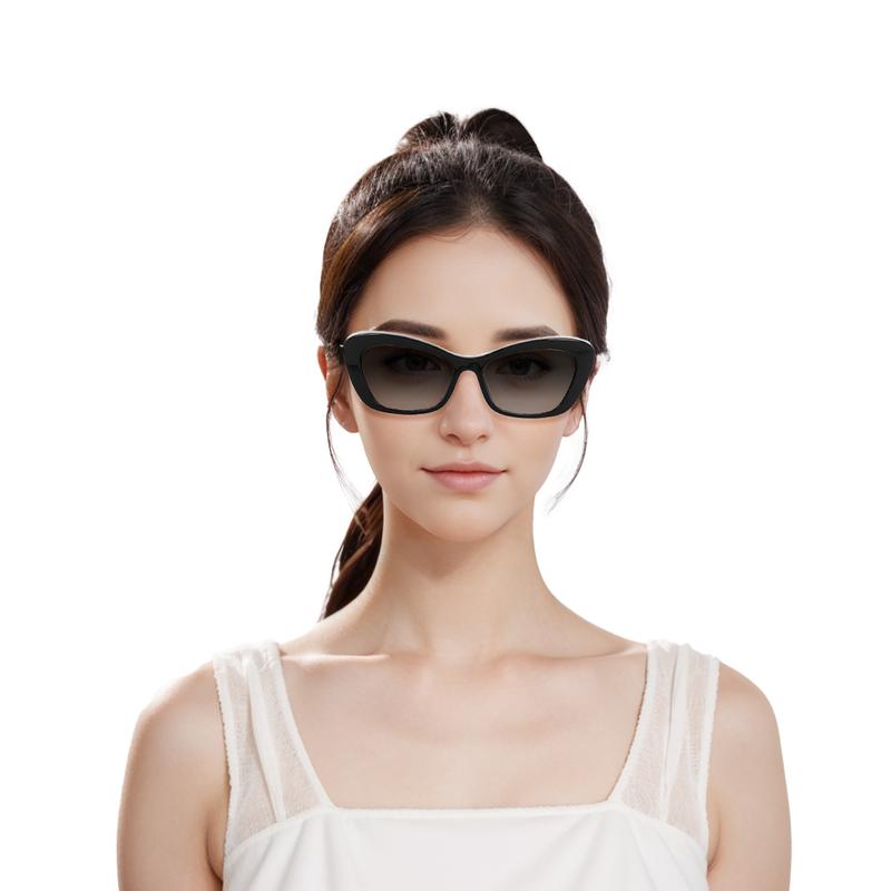 Chanel Temple Logo Logo Decoration Cat Eye Sunglasses Women's Black